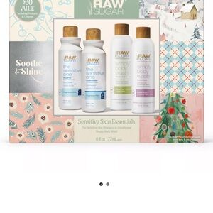 Raw Sugar Sensitive Skin Body Wash Set - Blue, White, Purple